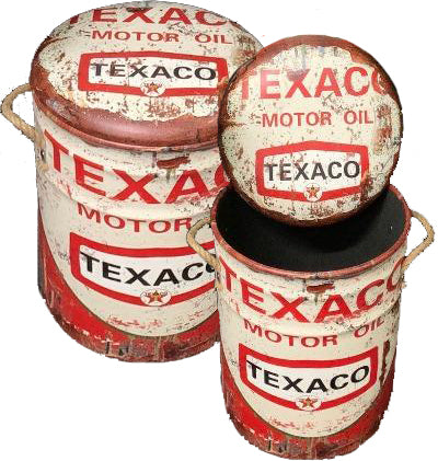 Stools – Set of Two Red Texaco Storage - Gifts For Dad